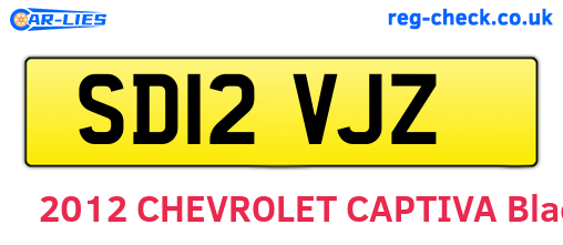 SD12VJZ are the vehicle registration plates.