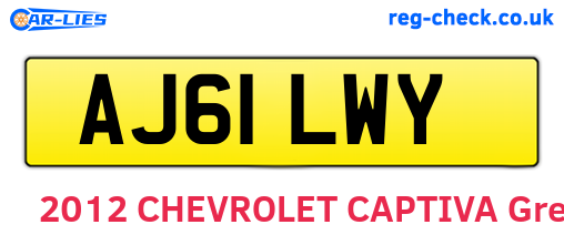 AJ61LWY are the vehicle registration plates.