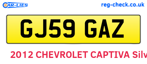 GJ59GAZ are the vehicle registration plates.
