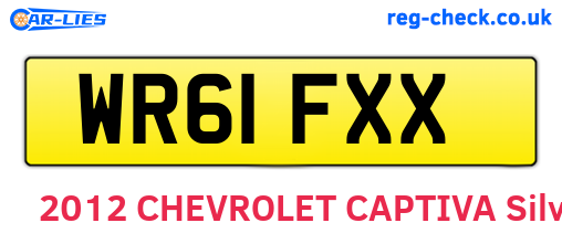 WR61FXX are the vehicle registration plates.