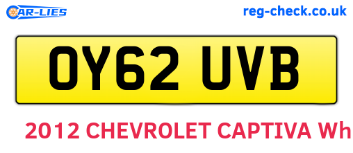 OY62UVB are the vehicle registration plates.