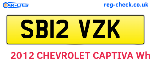 SB12VZK are the vehicle registration plates.