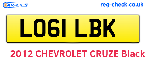LO61LBK are the vehicle registration plates.