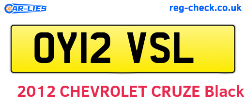 OY12VSL are the vehicle registration plates.
