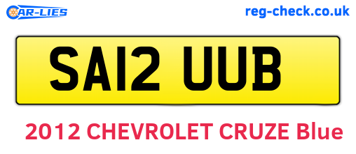 SA12UUB are the vehicle registration plates.