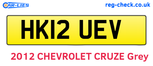 HK12UEV are the vehicle registration plates.