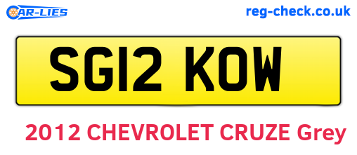 SG12KOW are the vehicle registration plates.