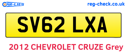 SV62LXA are the vehicle registration plates.