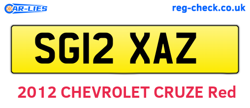 SG12XAZ are the vehicle registration plates.
