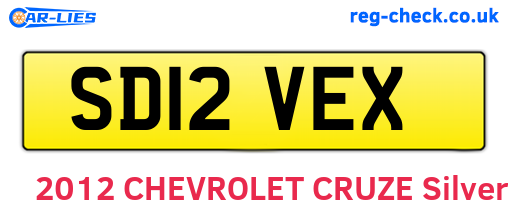 SD12VEX are the vehicle registration plates.