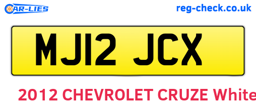 MJ12JCX are the vehicle registration plates.