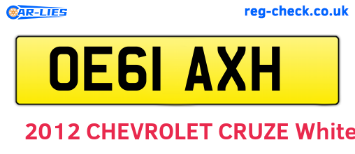 OE61AXH are the vehicle registration plates.