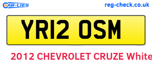 YR12OSM are the vehicle registration plates.