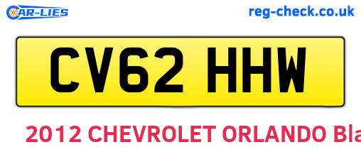 CV62HHW are the vehicle registration plates.