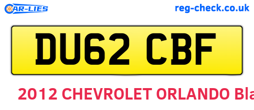 DU62CBF are the vehicle registration plates.