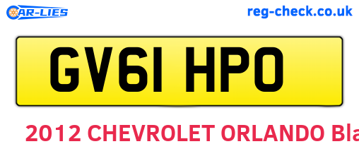 GV61HPO are the vehicle registration plates.