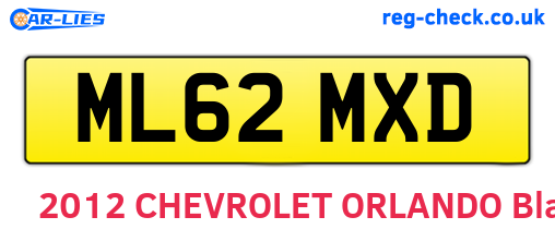 ML62MXD are the vehicle registration plates.