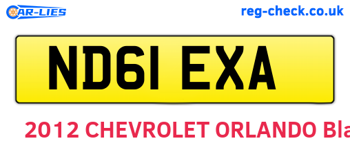 ND61EXA are the vehicle registration plates.