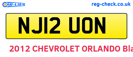 NJ12UON are the vehicle registration plates.