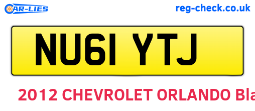 NU61YTJ are the vehicle registration plates.