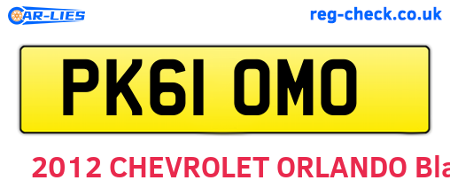 PK61OMO are the vehicle registration plates.