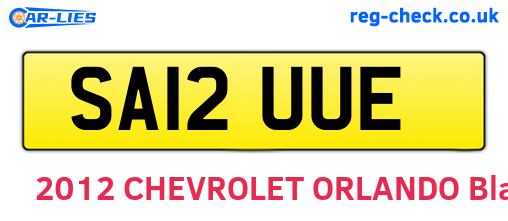 SA12UUE are the vehicle registration plates.