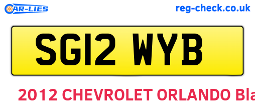 SG12WYB are the vehicle registration plates.