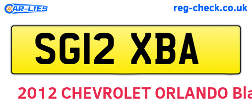 SG12XBA are the vehicle registration plates.