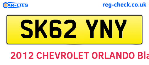 SK62YNY are the vehicle registration plates.