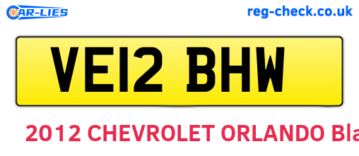 VE12BHW are the vehicle registration plates.