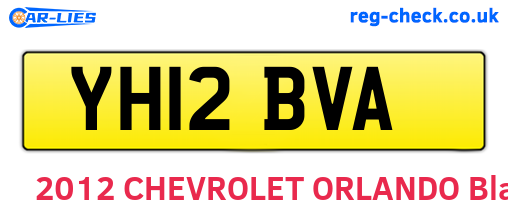 YH12BVA are the vehicle registration plates.