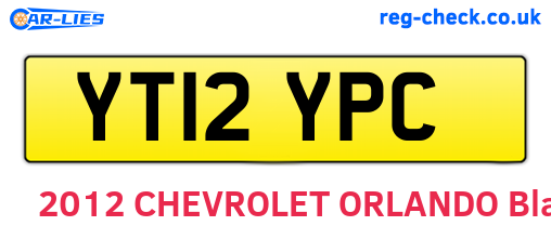 YT12YPC are the vehicle registration plates.