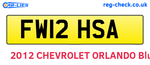 FW12HSA are the vehicle registration plates.
