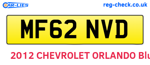 MF62NVD are the vehicle registration plates.