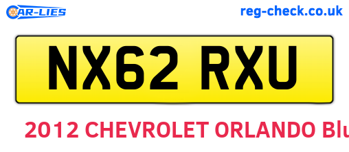 NX62RXU are the vehicle registration plates.
