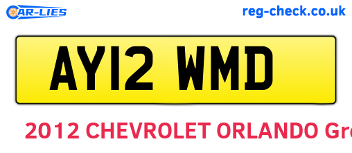 AY12WMD are the vehicle registration plates.