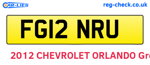 FG12NRU are the vehicle registration plates.