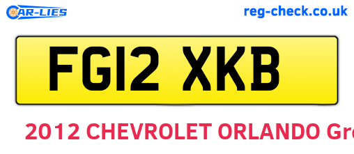 FG12XKB are the vehicle registration plates.