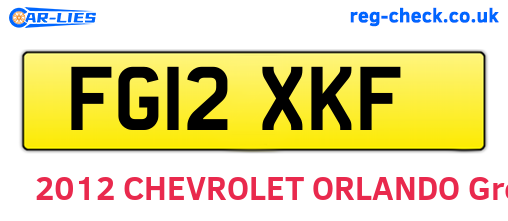 FG12XKF are the vehicle registration plates.