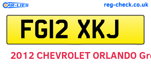 FG12XKJ are the vehicle registration plates.