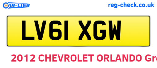 LV61XGW are the vehicle registration plates.