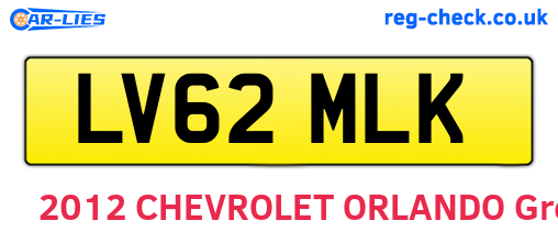 LV62MLK are the vehicle registration plates.