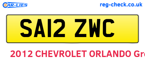 SA12ZWC are the vehicle registration plates.