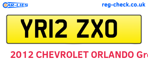 YR12ZXO are the vehicle registration plates.