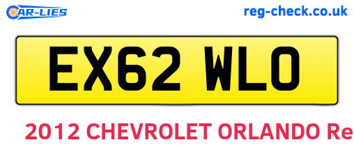 EX62WLO are the vehicle registration plates.