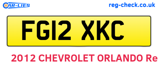 FG12XKC are the vehicle registration plates.