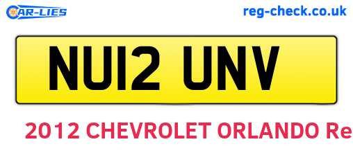 NU12UNV are the vehicle registration plates.