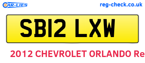 SB12LXW are the vehicle registration plates.