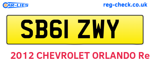 SB61ZWY are the vehicle registration plates.