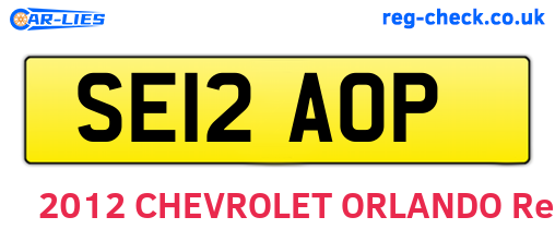 SE12AOP are the vehicle registration plates.